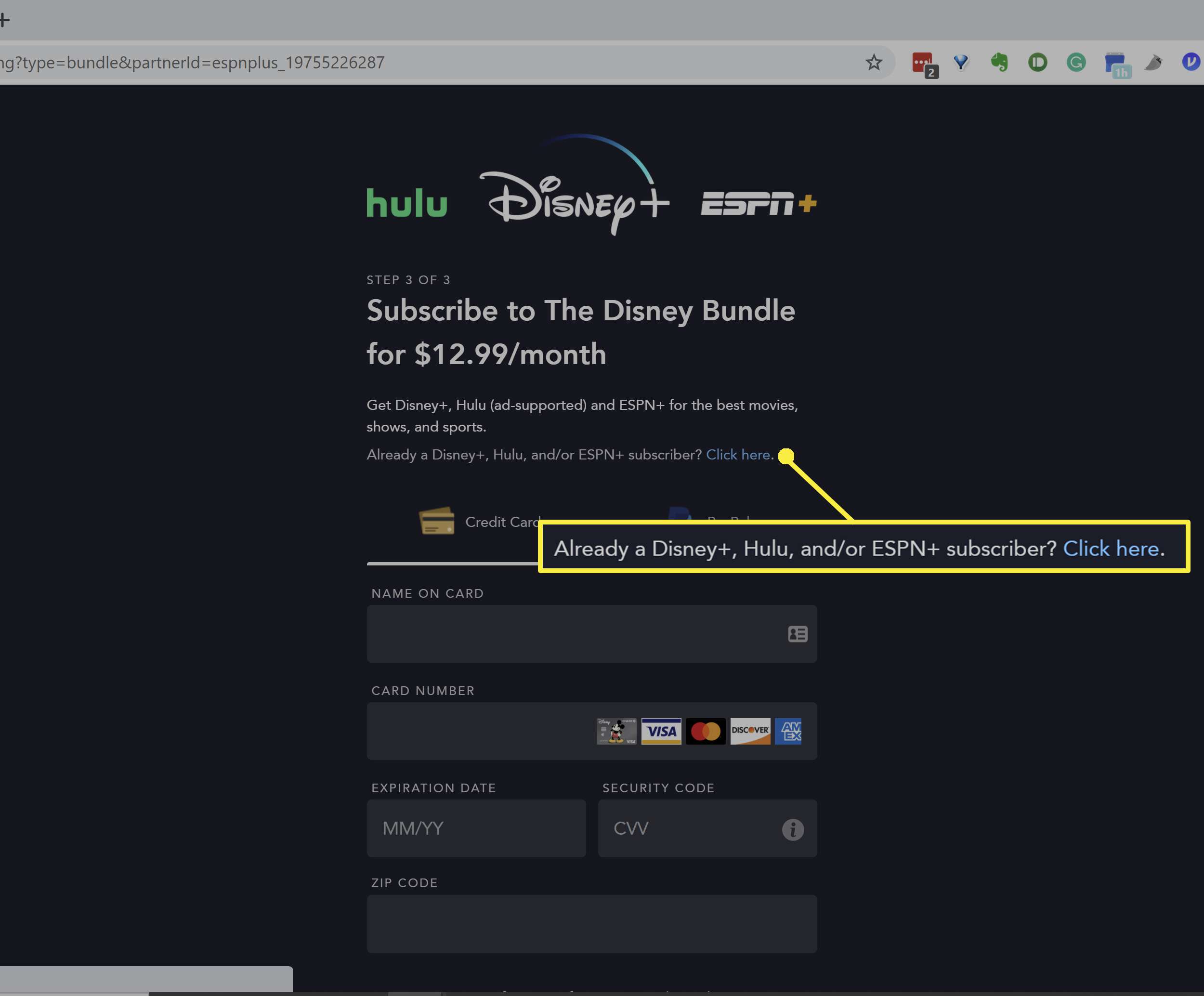 Přidání Disney+ a ESPN+ do Hulu