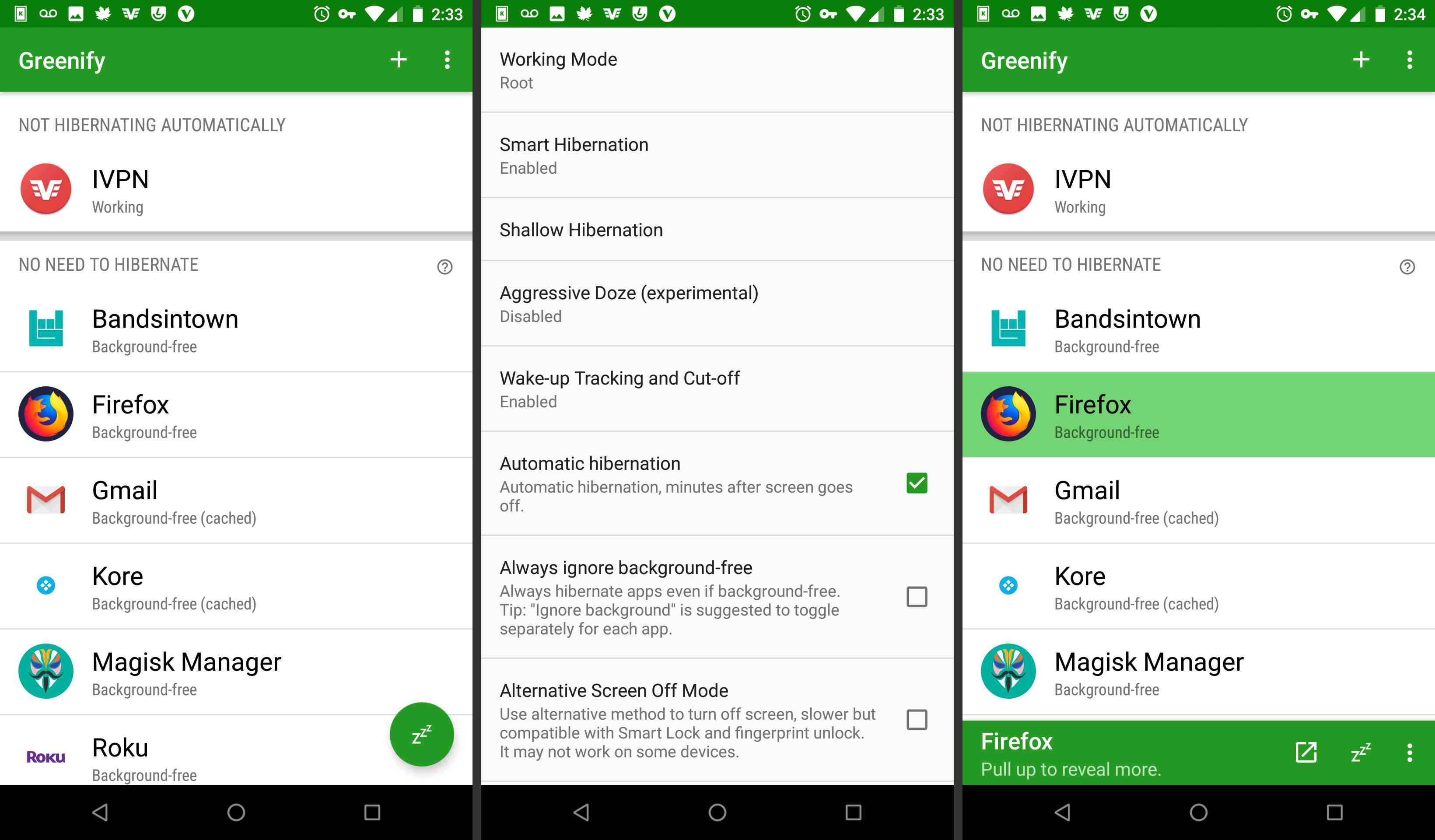 Aplikace Android Greenify