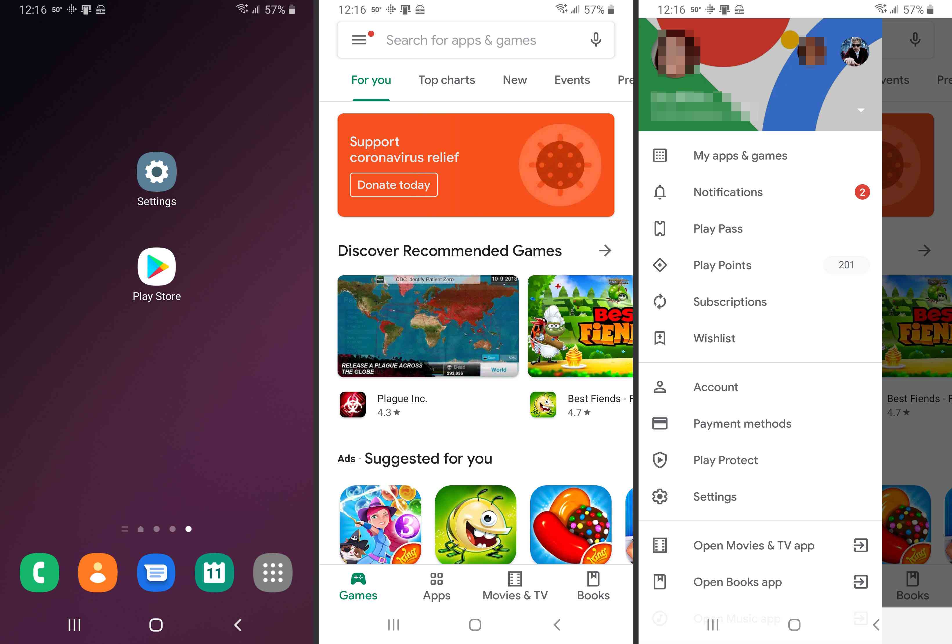 Snímky obrazovky obchodu Android Play.