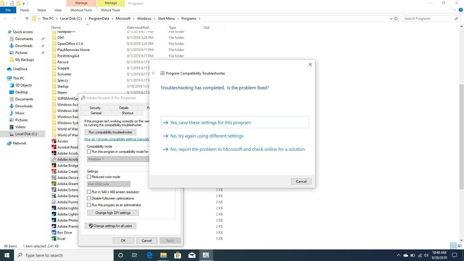 Řešení potíží s možnostmi dokončení v systému Windows 10