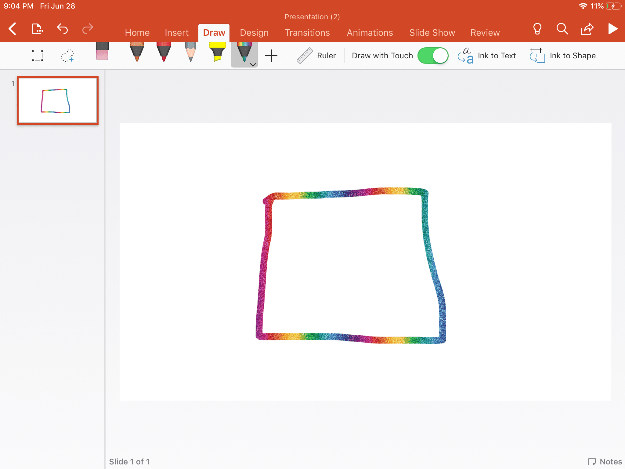 Pomocí nástroje pero nakreslete v Powerpointu vlastní tvar
