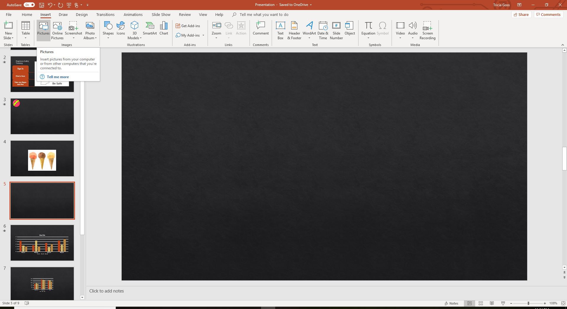 Snímek obrazovky s přidáním obrázku z počítače na snímek aplikace PowerPoint