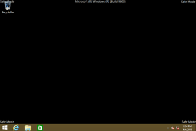 Snímek obrazovky pracovní plochy nouzového režimu Windows 8