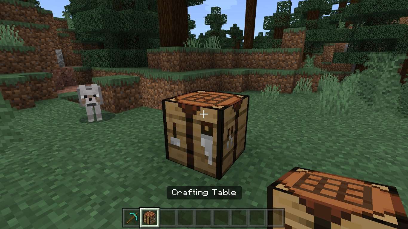 Crafting Table v zemi na Minecraftu