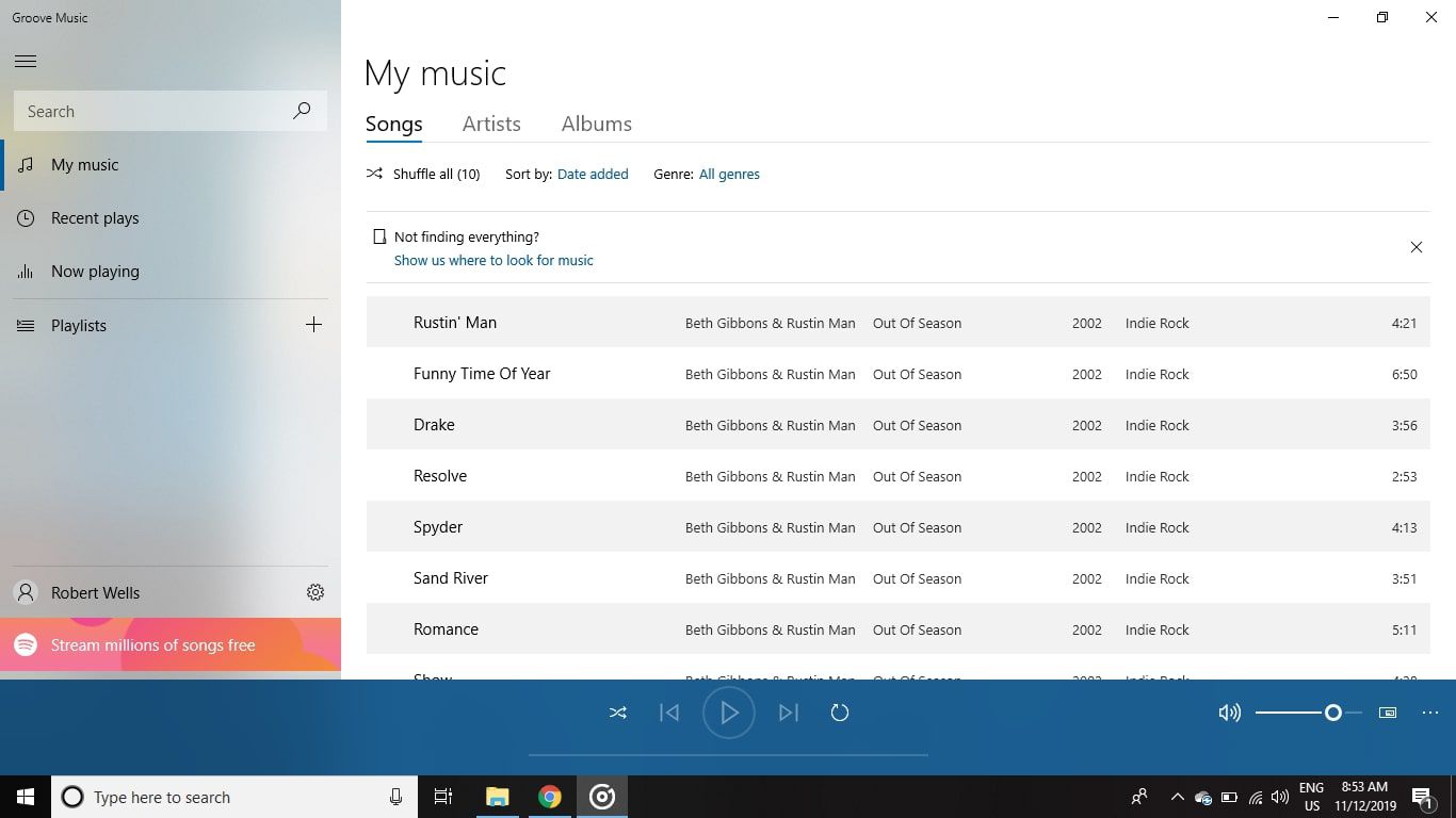 Otevřete aplikaci Groove a začněte streamovat hudbu z OneDrive.