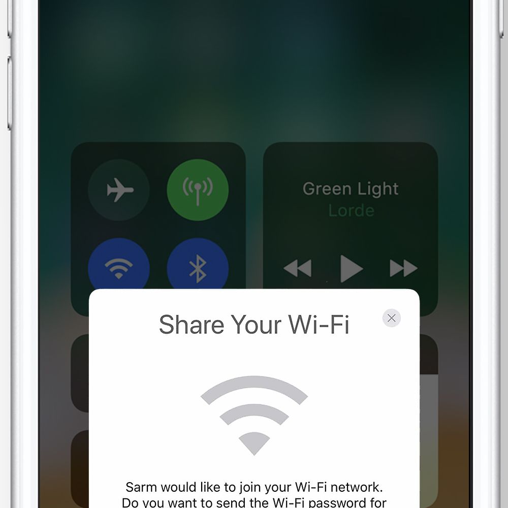 Sdílení Wi-Fi iOS 11