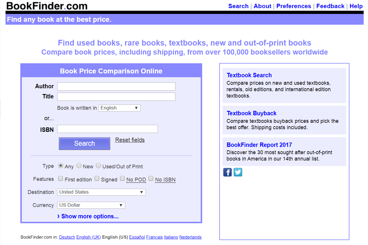Web BookFinder.com