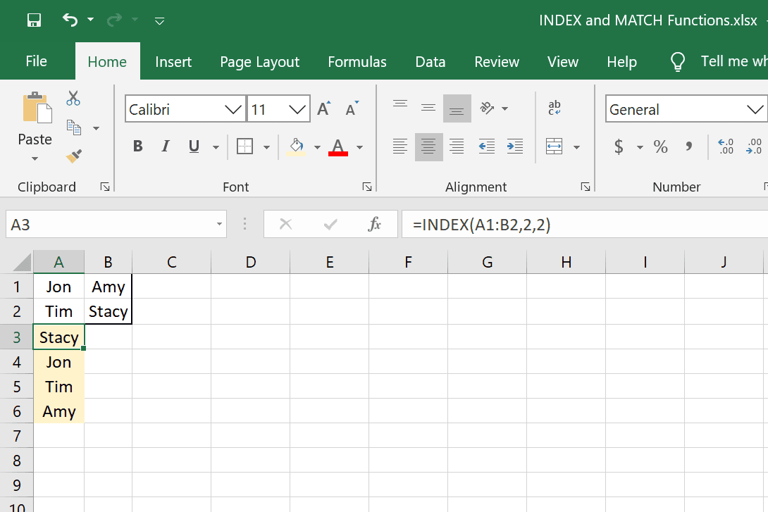 INDEX Příklady vzorců aplikace Excel