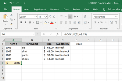 Funkce LOOKUP Příklady aplikace Excel