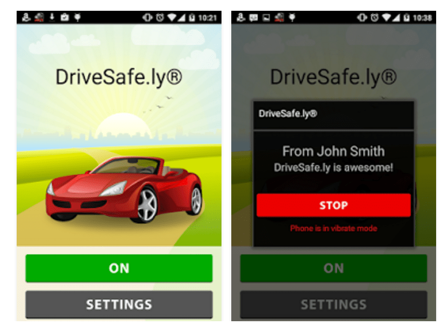 Snímek obrazovky aplikace Drivesafe.ly Pro
