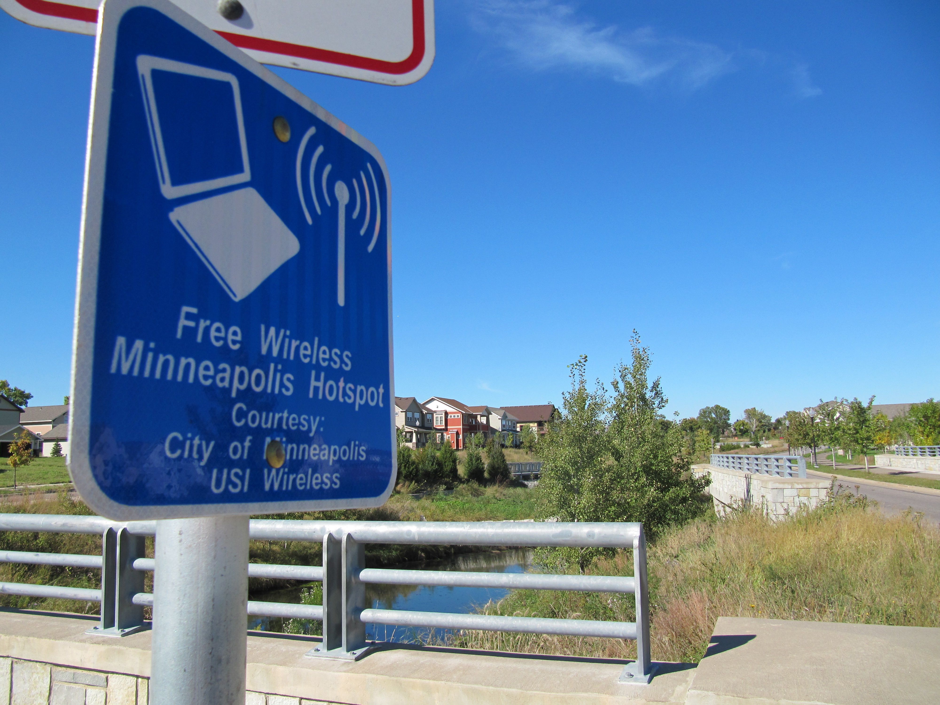 Minneapolis znamení bezplatné Wi-Fi