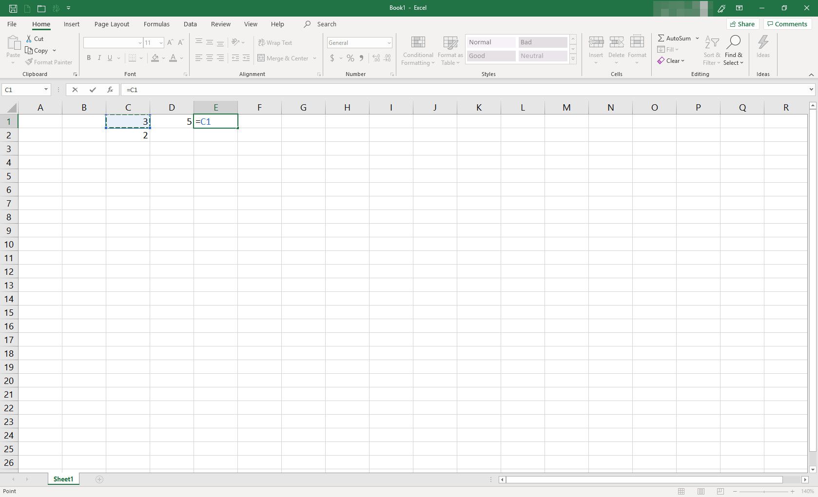 Tabulka MS Excel s probíhajícím vzorcem