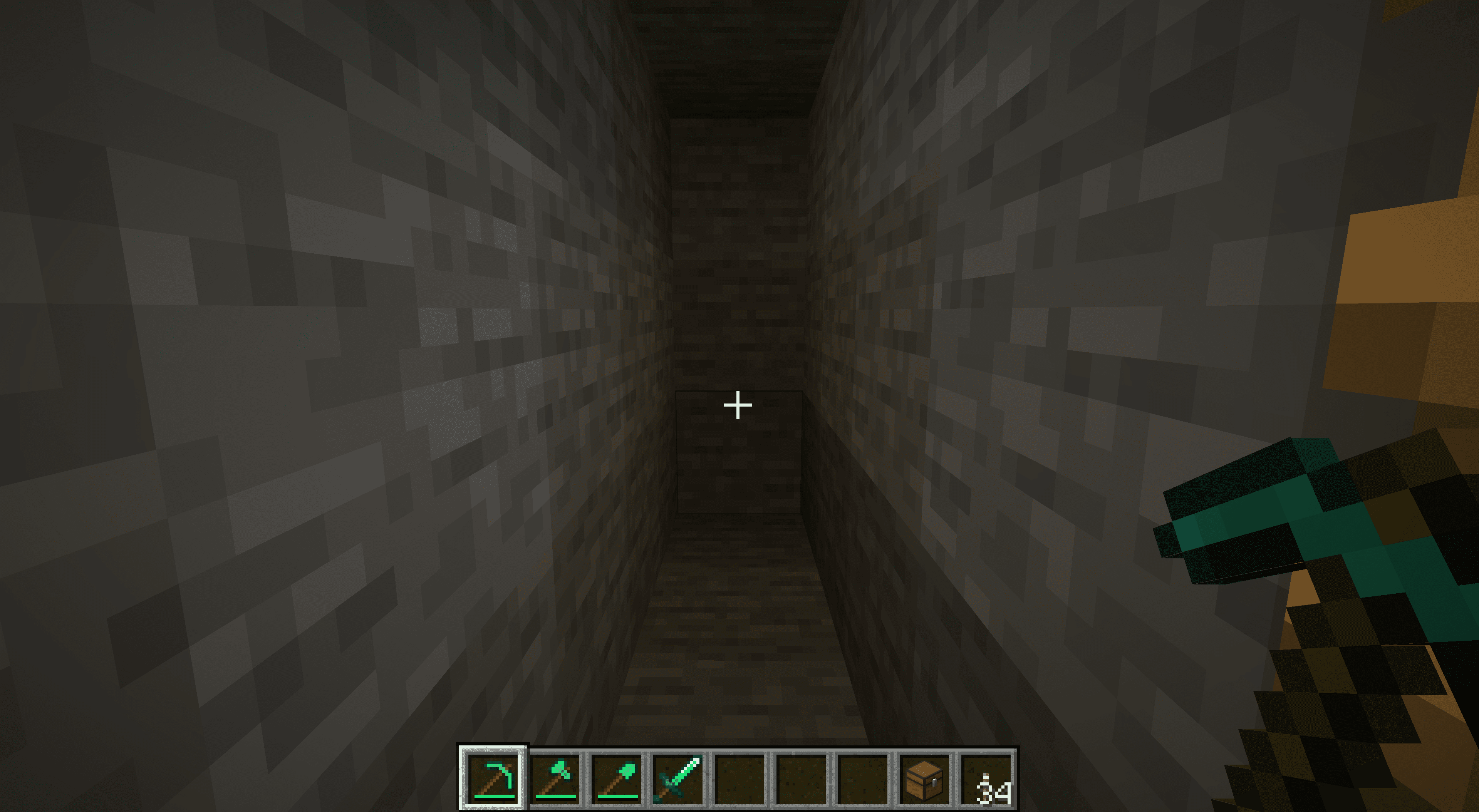 Důlní šachta v Minecraftu.