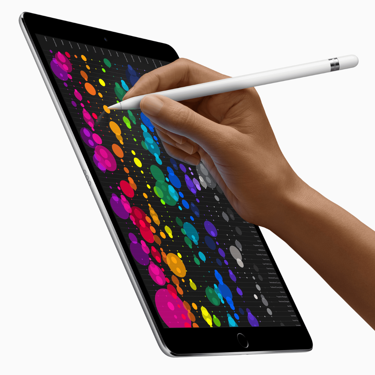 Na 12,9palcovém iPadu Pro kreslí člověk stylusem