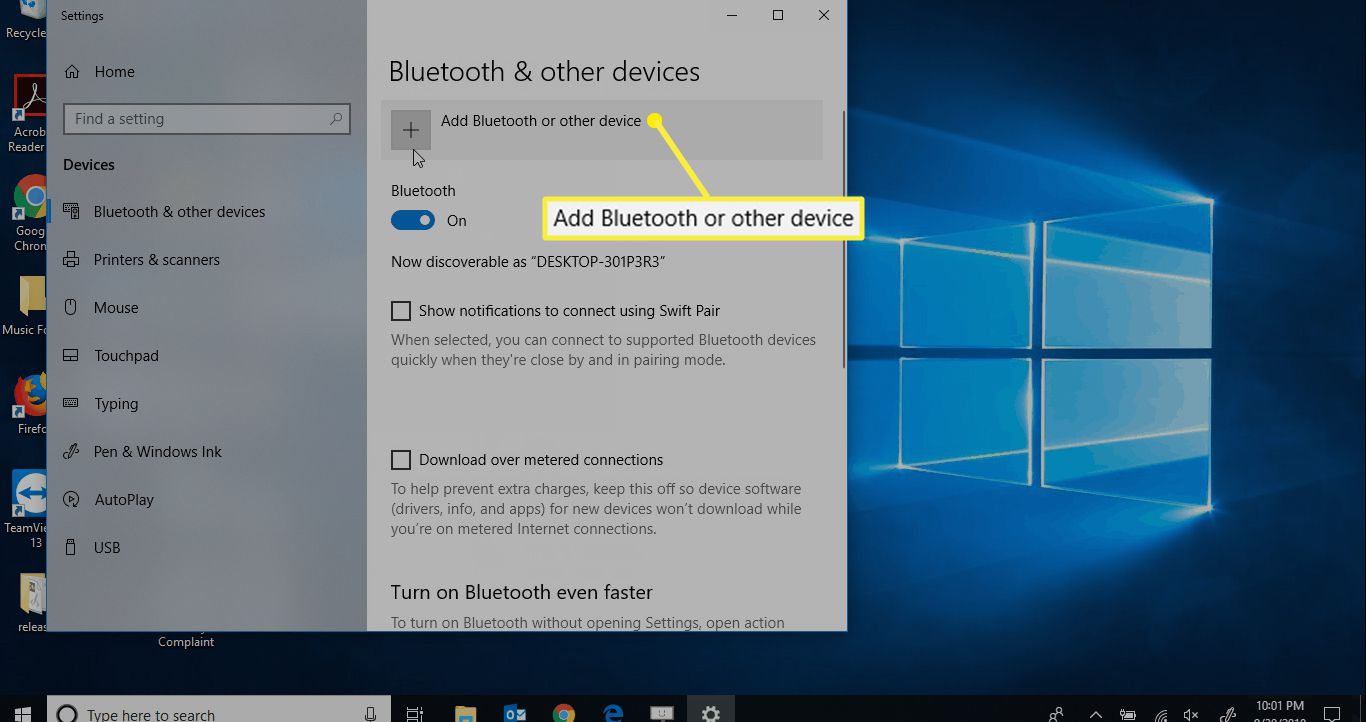 Možnosti Bluetooth a dalších zařízení ve Windows