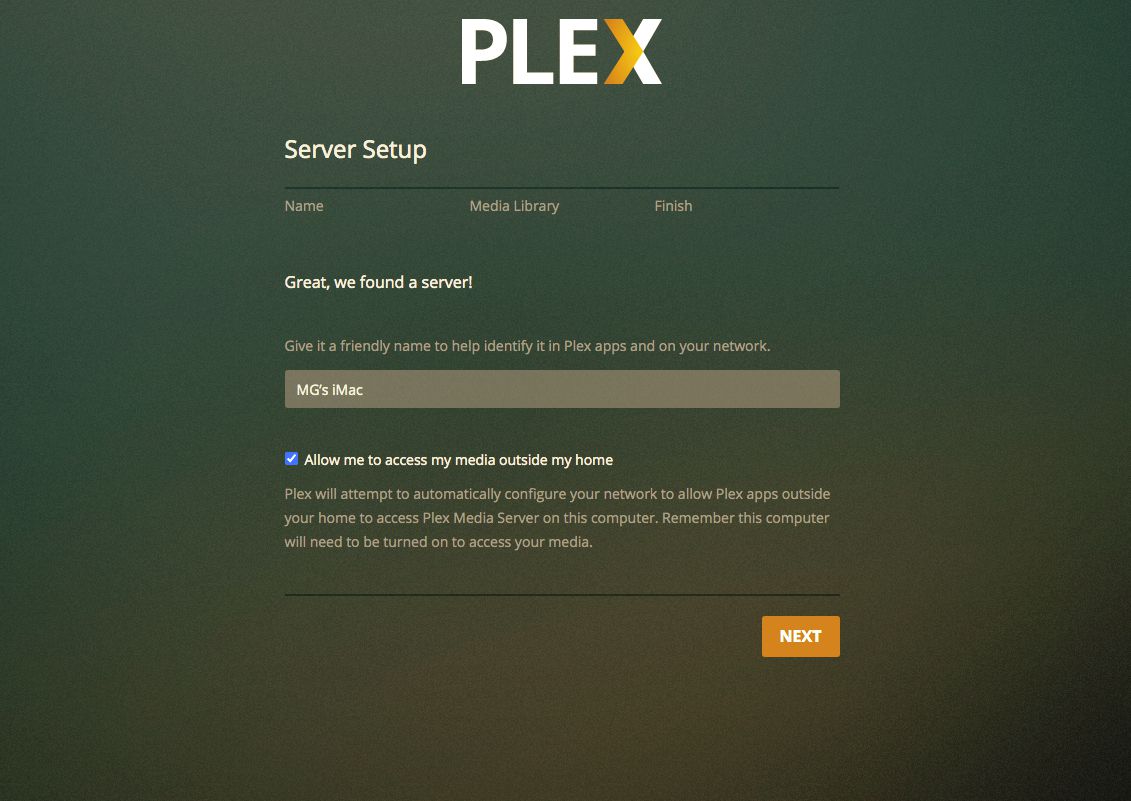 Plex detekuje dostupné servery