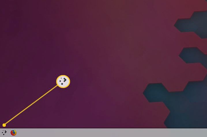 Tlačítko nabídky KDE Plasma na ploše Linuxu