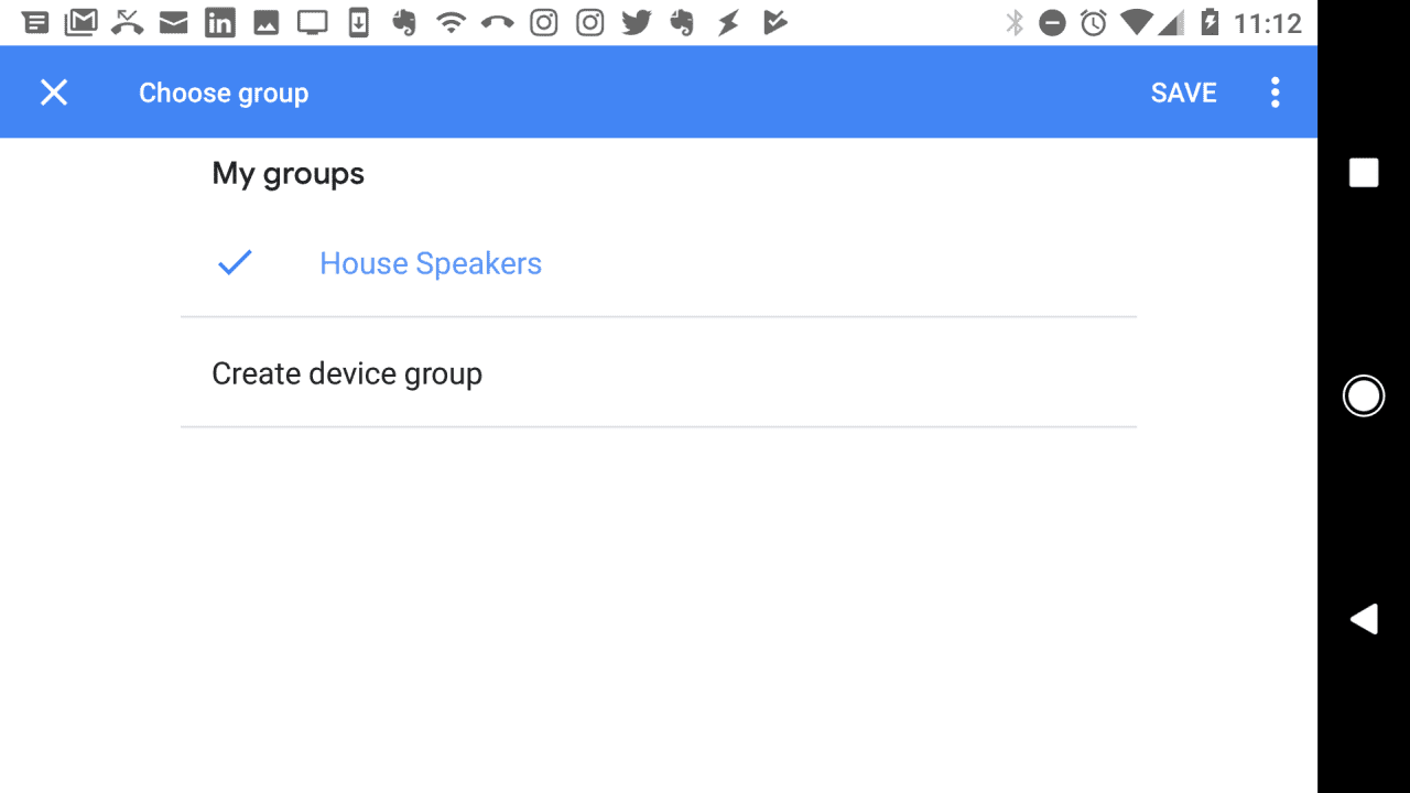 V nastavení aplikace vyberte skupinu reproduktorů Google Home