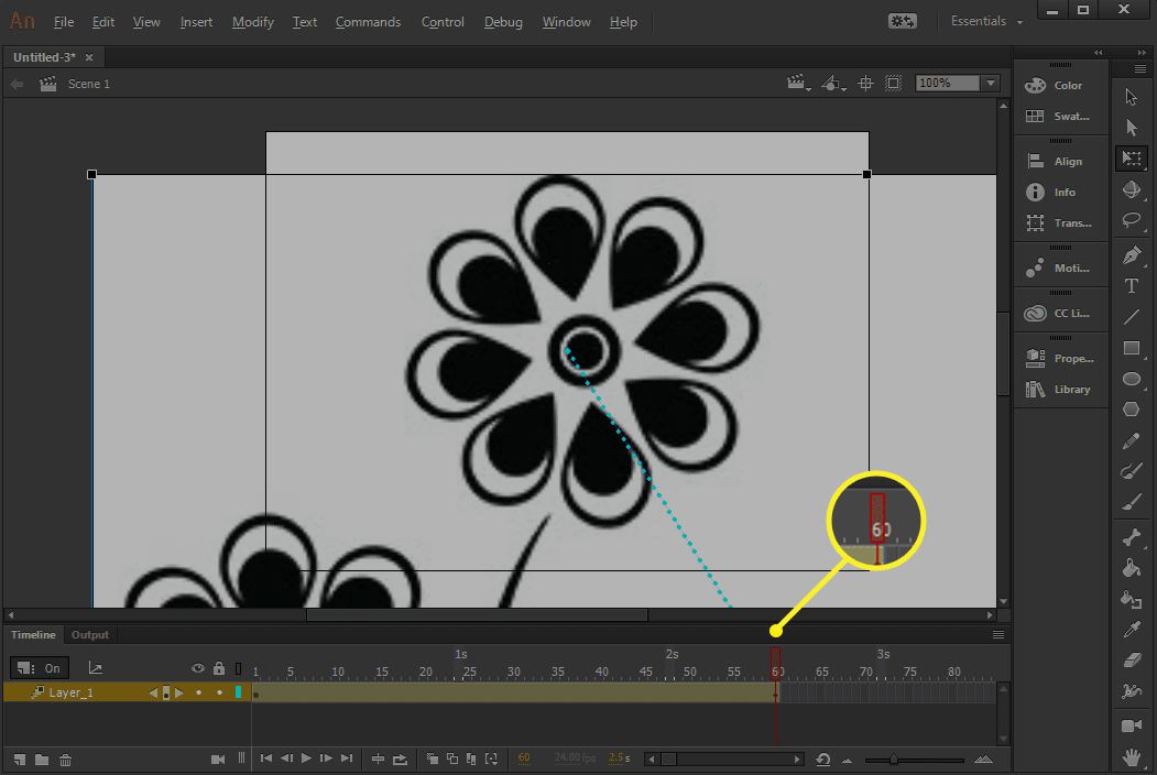 Testování animace v Adobe Animate CC