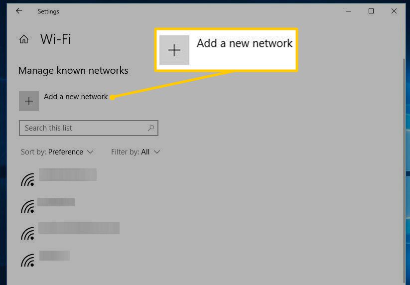 Přidejte novou síť do Windows 10