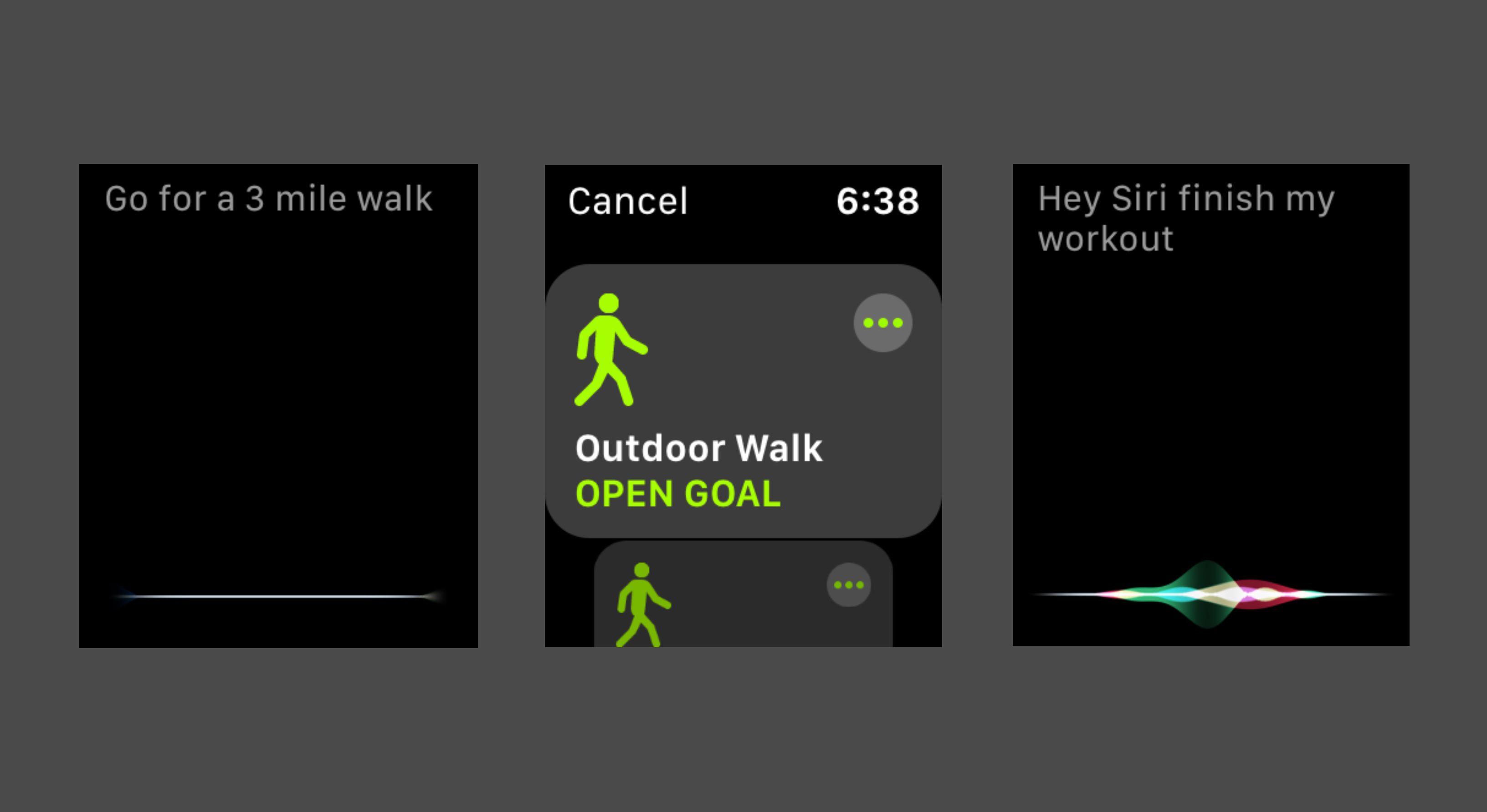 Zahájení cvičení na Apple Watch pomocí Siri