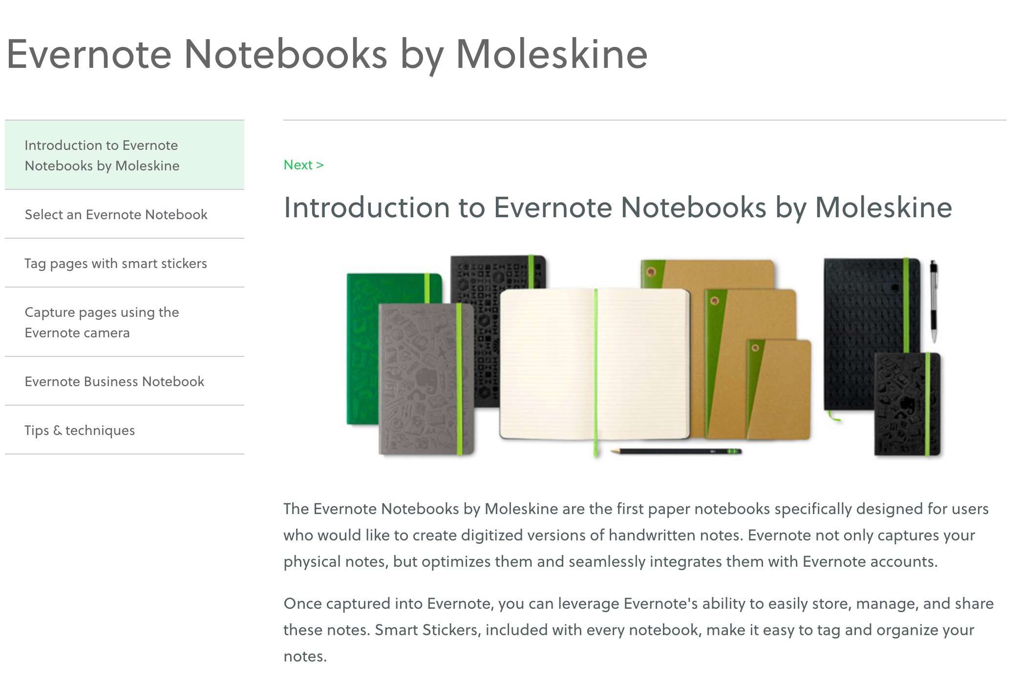 Notebooky Evernote od Moleskine