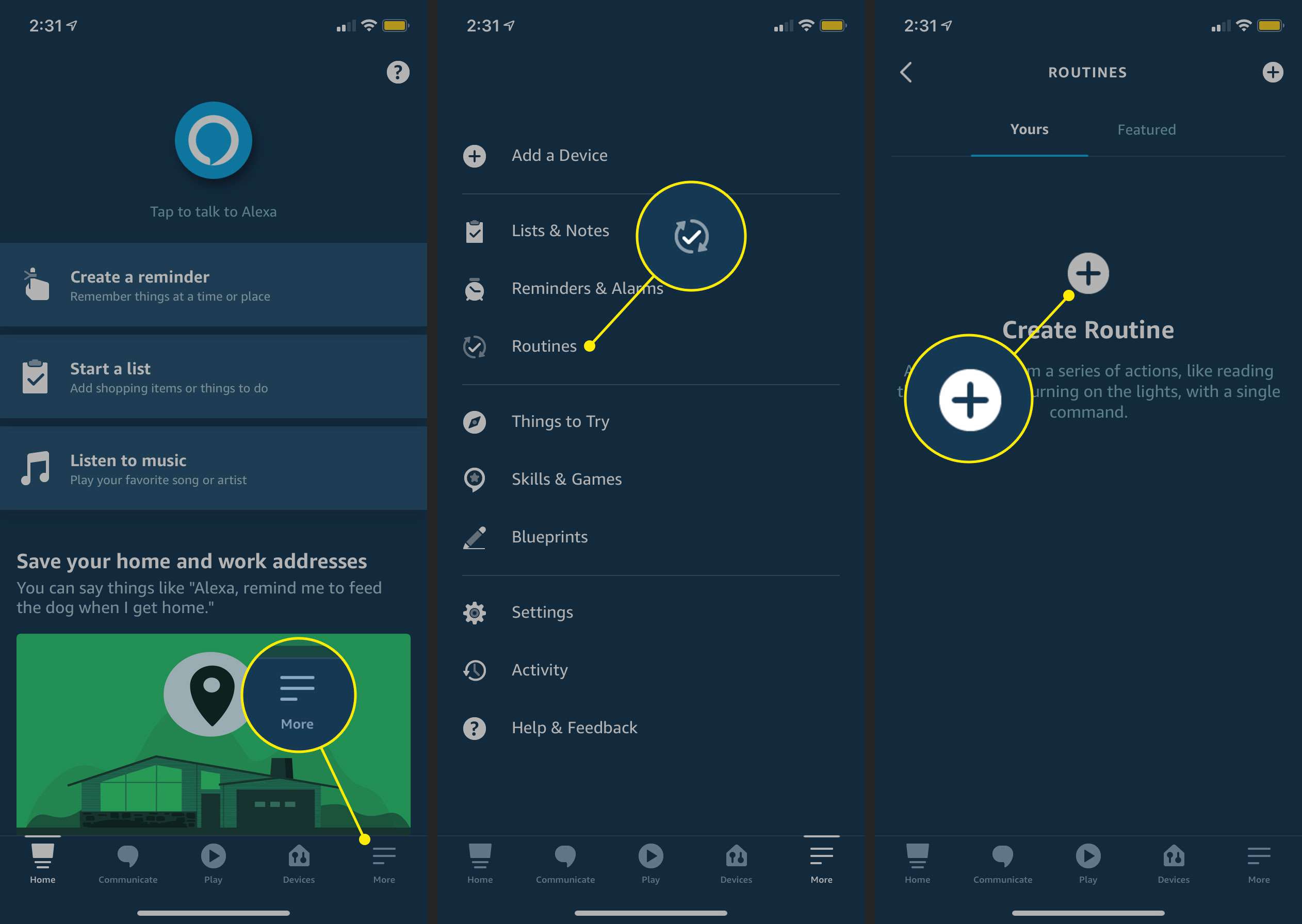 Vytvoření nové rutiny v aplikaci Alexa pro iOS