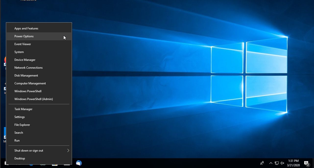 Windows 10 klikněte pravým tlačítkem na start