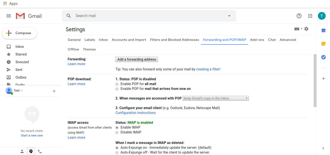 Nastavení Gmailu POP a IMAP