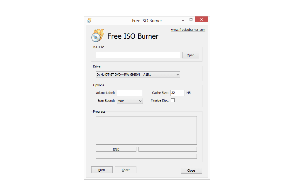 Snímek obrazovky Free ISO Burner v1.22