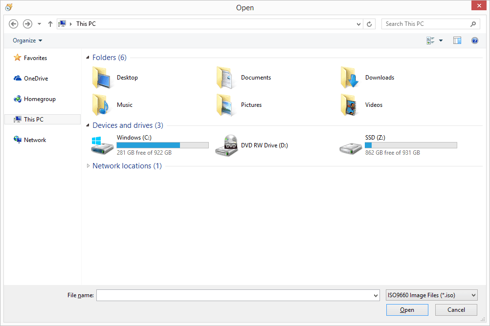 Snímek obrazovky ukazující, jak procházet soubory v systému Windows 10