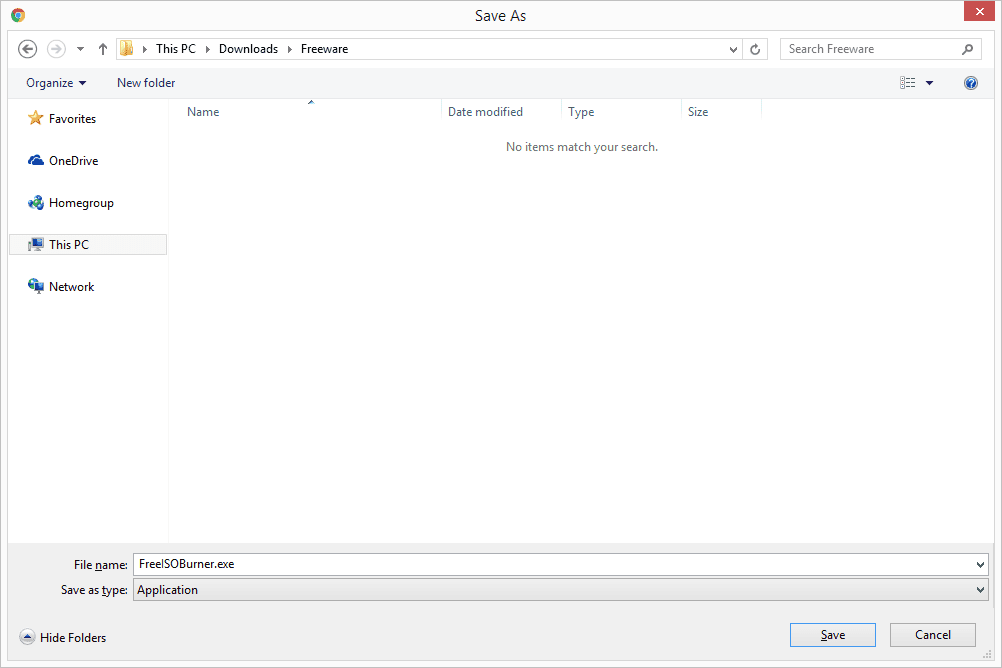 Screenshot ukazující bezplatné stahování ISO vypalovačky přes Chrome ve Windows 10