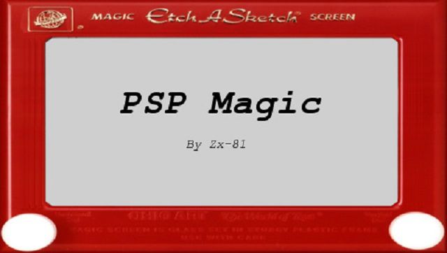 Screenshot Etch-A-Sketch a název „PSP Magic“