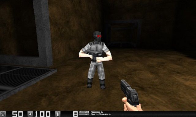 Screenshot postavy v homebrewu PSP Žádné chyby nejsou povoleny