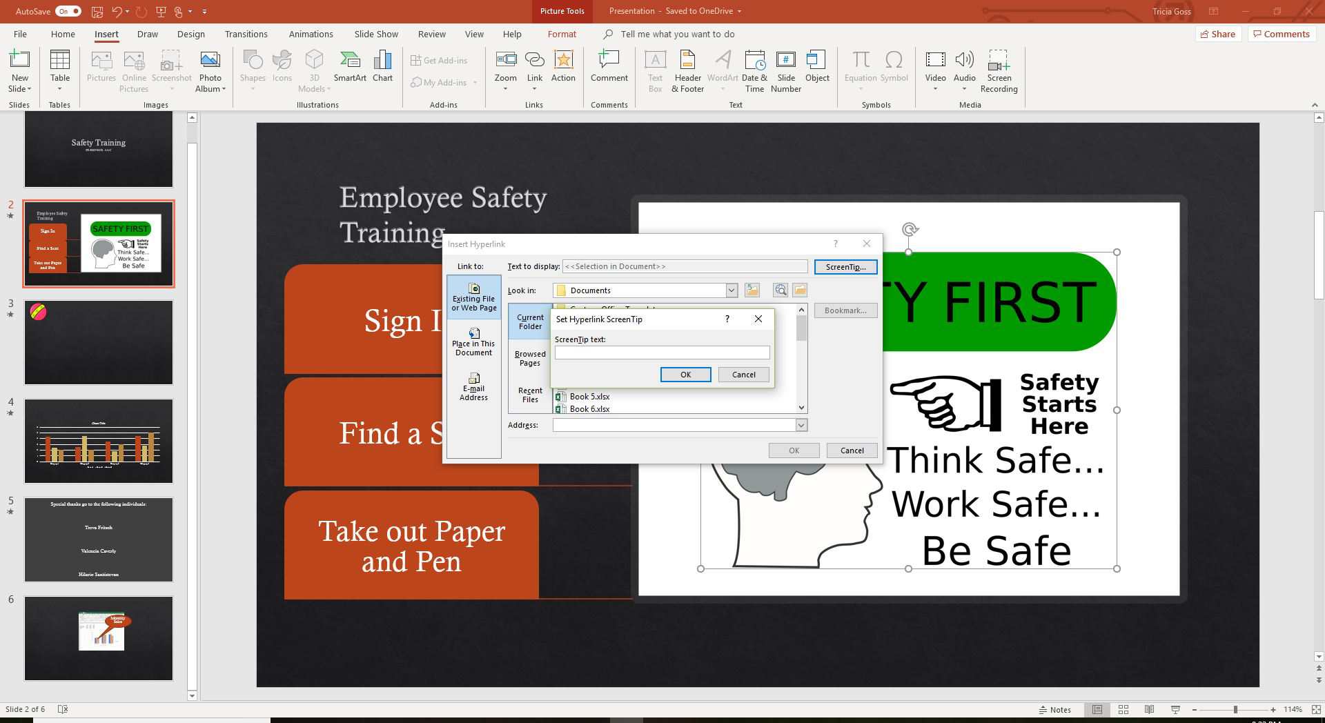 Snímek obrazovky s vložením popisku do aplikace PowerPoint.
