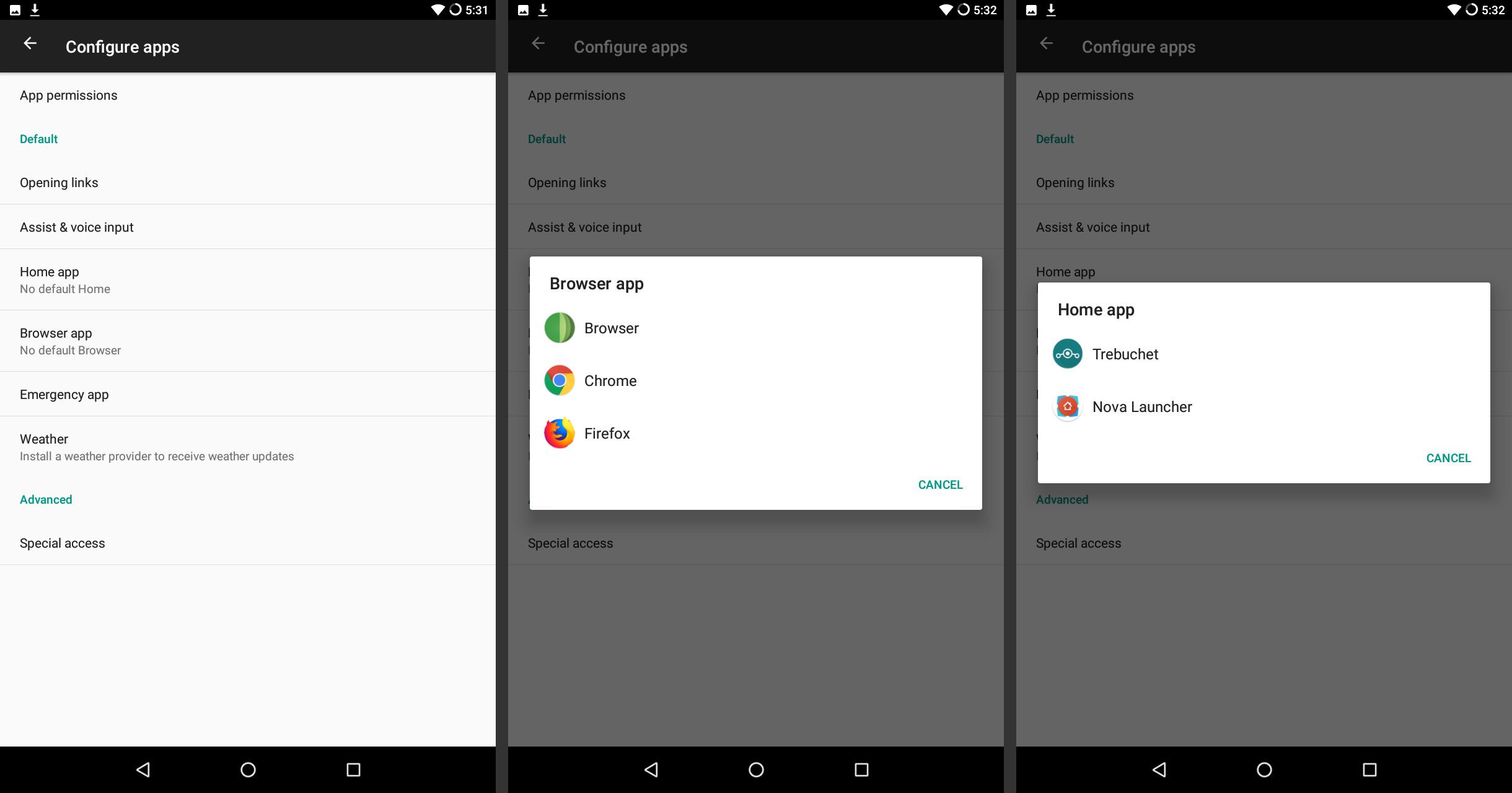 Nastavit výchozí aplikace pro Android