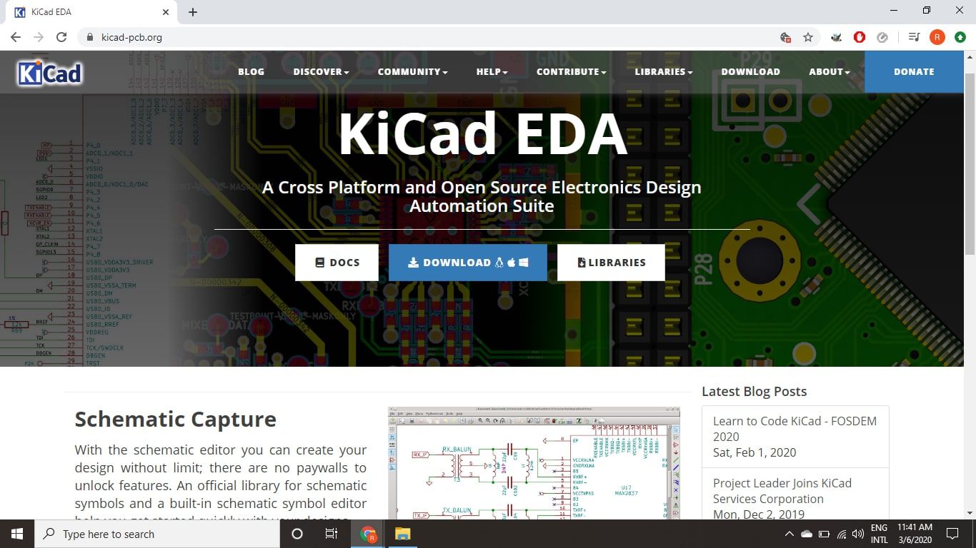 Stránka pro stažení Kicad EDA