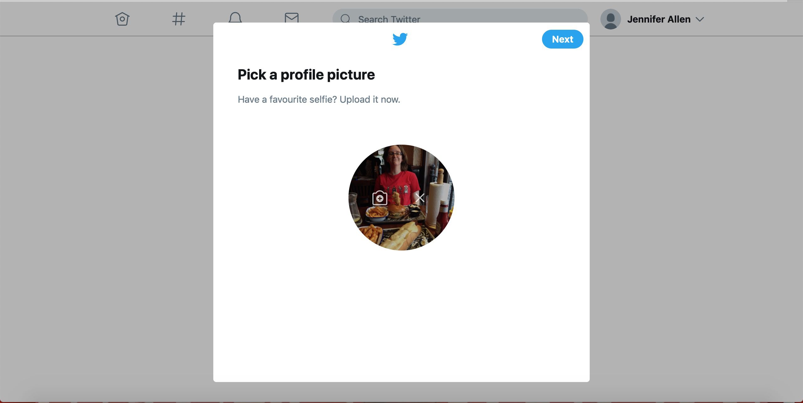Twitter vyberte obrazovku s profilovým obrázkem