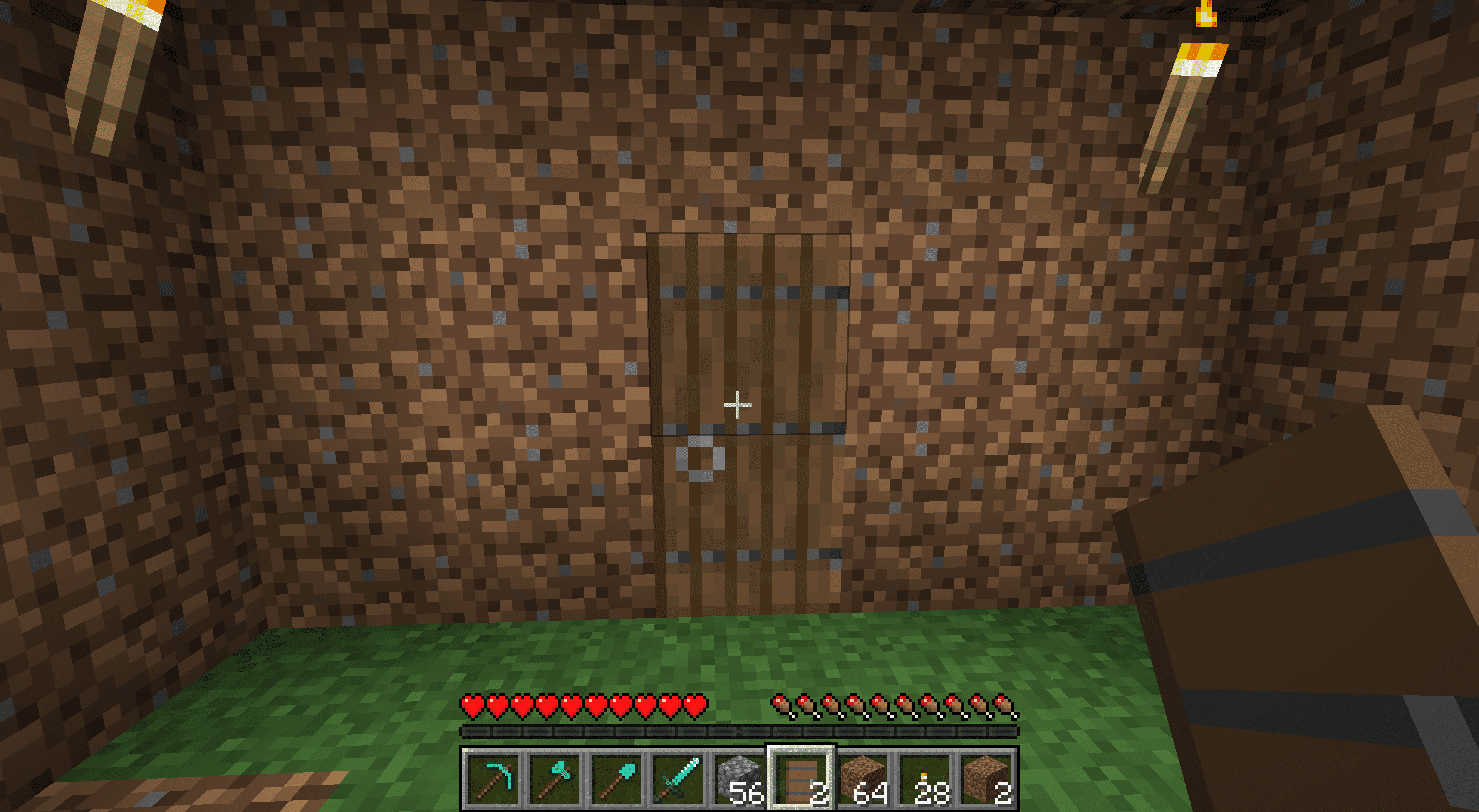 Dveře v prašném domě Minecraftu.