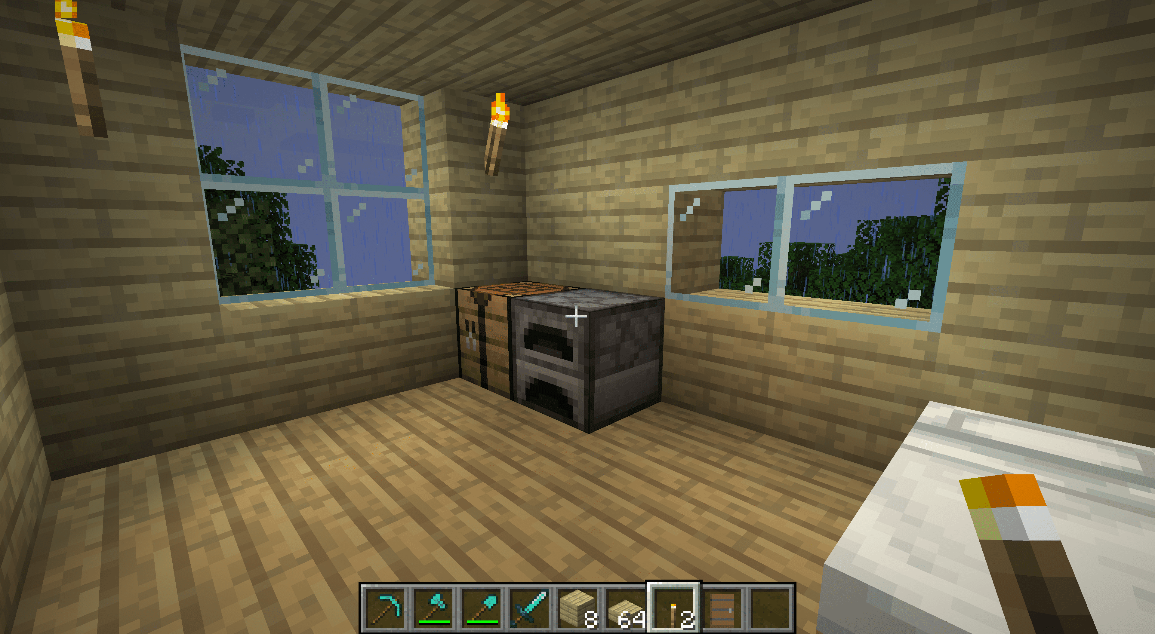 Malý funkční dům v Minecraftu.