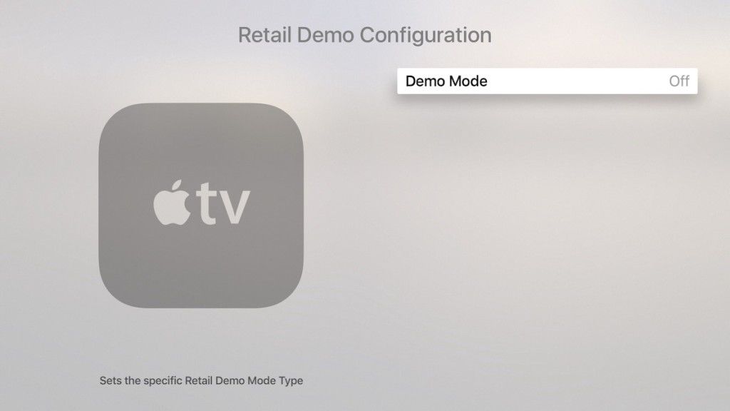 Apple TV v demo režimu