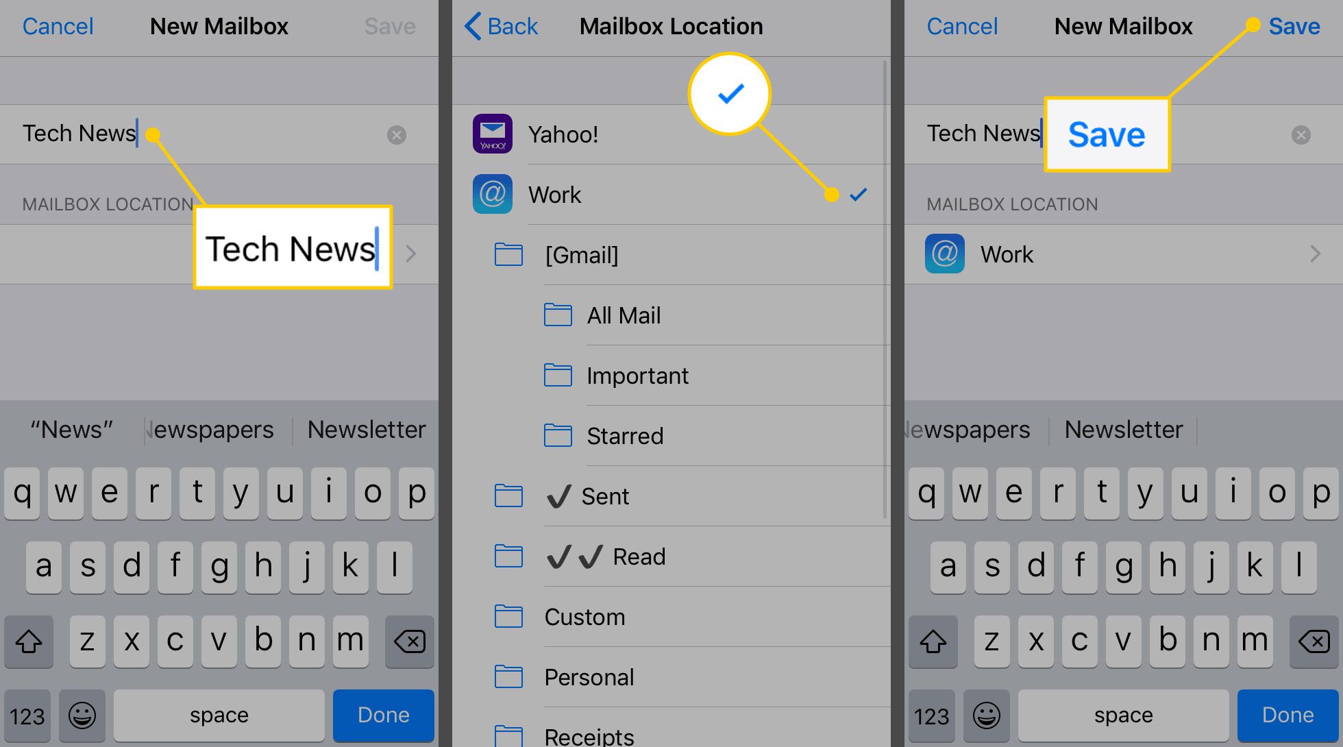 Vytvoření nové poštovní schránky v iOS Mailu