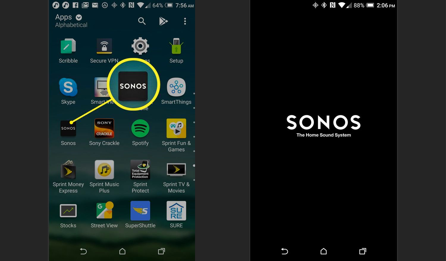 Aplikace Sonos na smartphonu