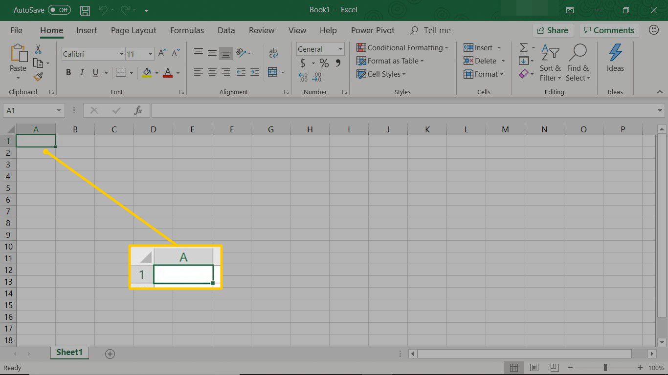 Aktivní buňka v Excelu