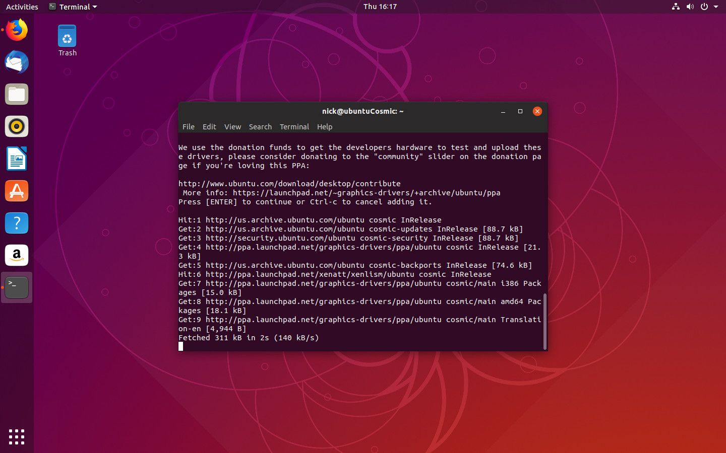 Přidání PPA grafiky do Ubuntu