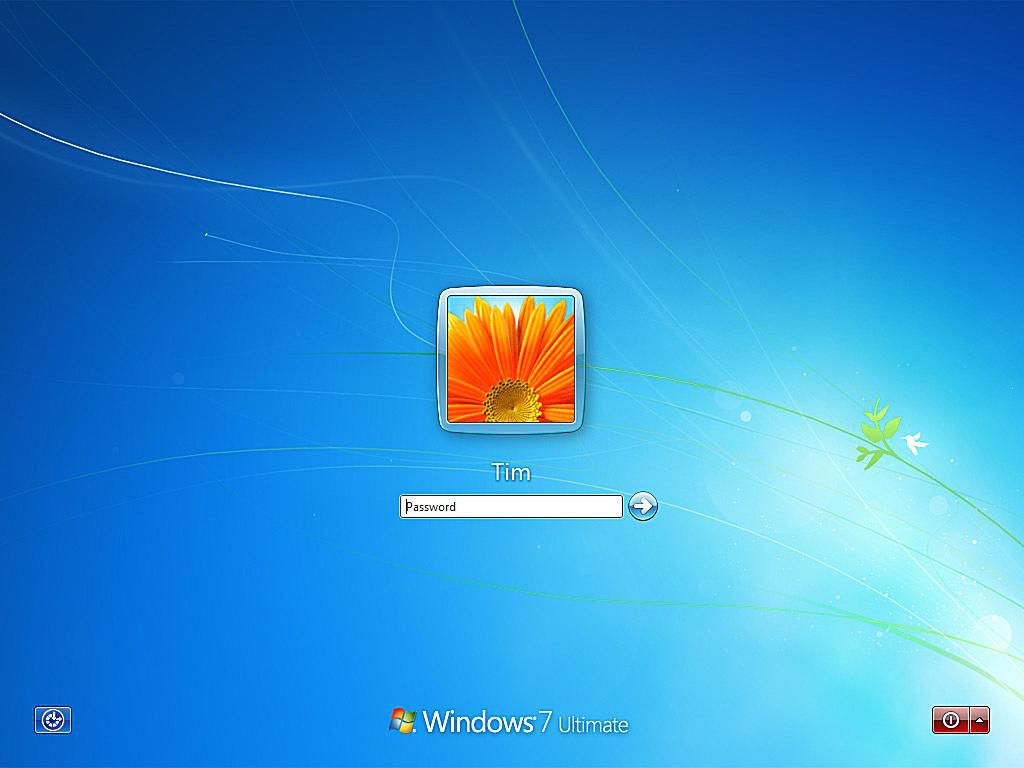Přihlašovací obrazovka Windows 7