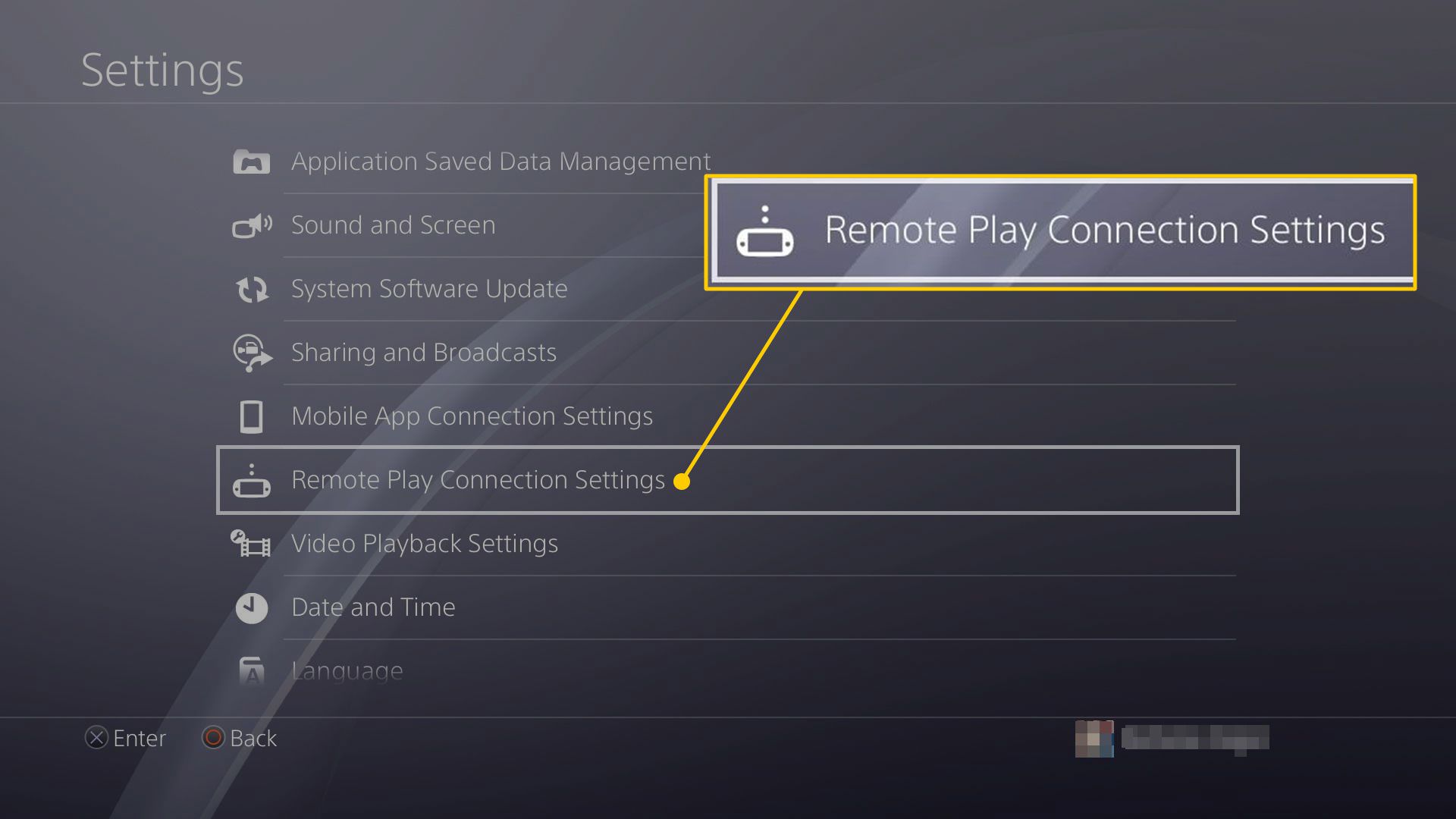 Nastavení připojení ke vzdálenému přehrávání v nastavení PS4