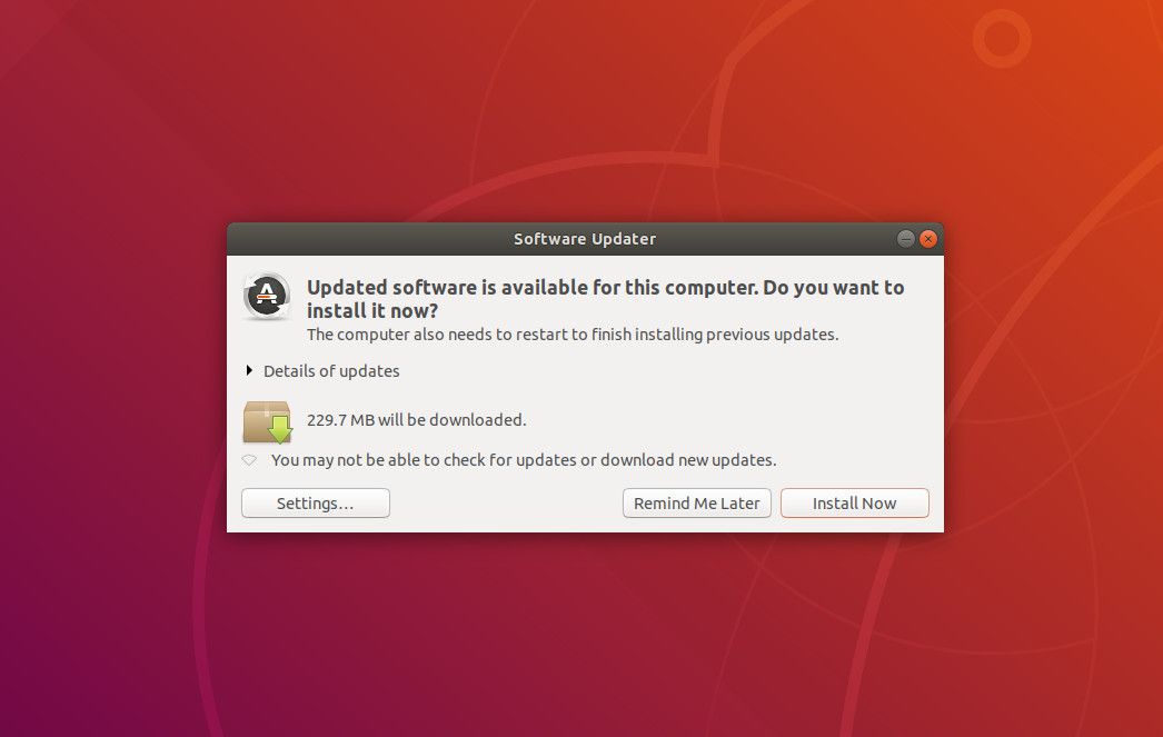 Nástroj Aktualizace desktopu Ubuntu