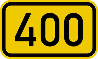Obrázek žluté značky s číslem 400