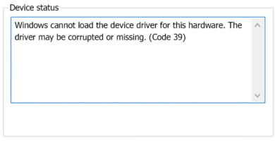 device manager code 39 error cannot load the device driver 59a045040d327a001007b10c